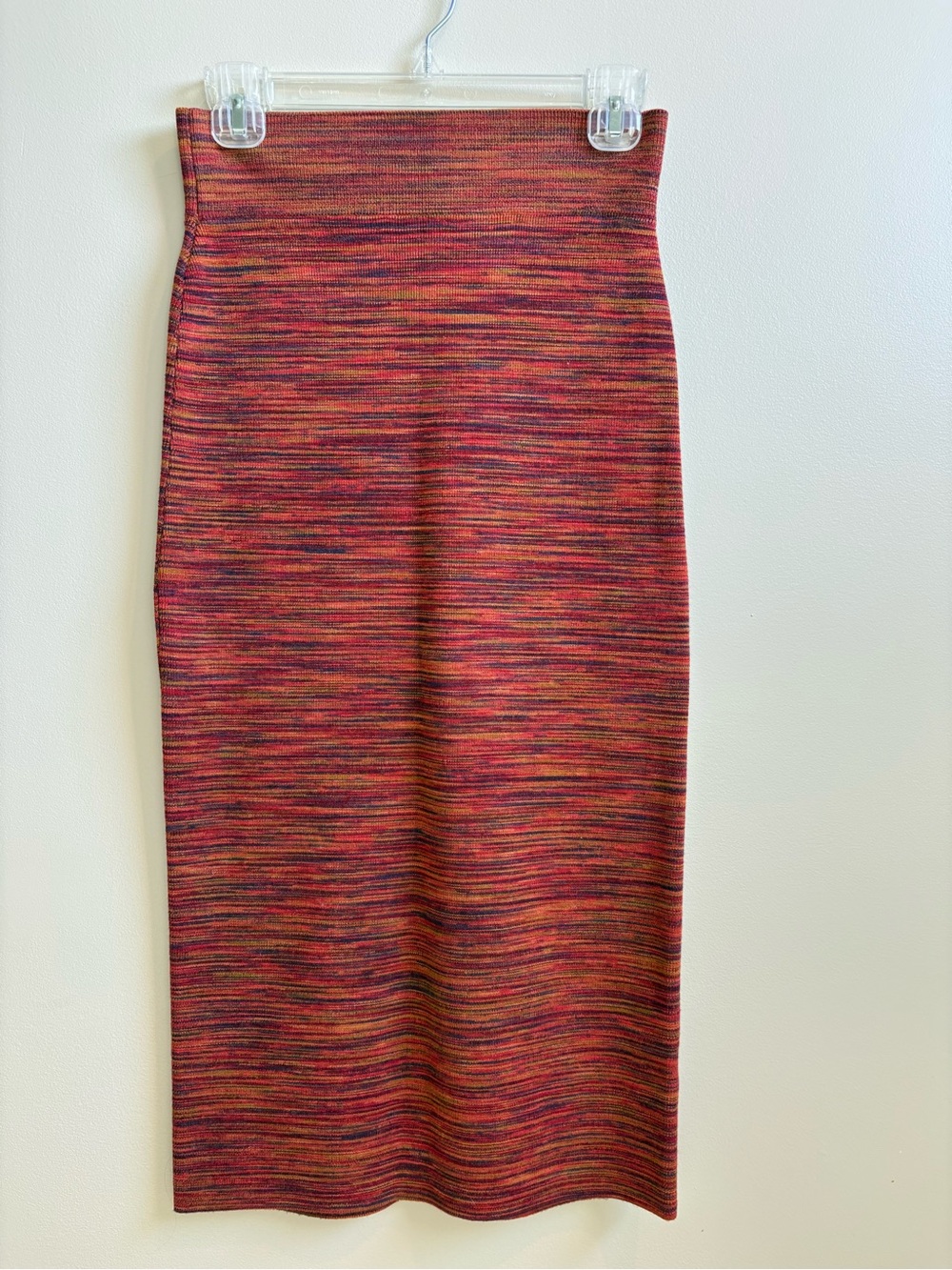 Anthropologie Multicolor Midi Pencil Skirt – Red & Orange Blend